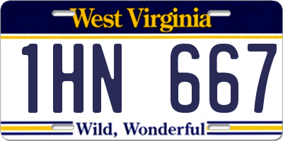 WV license plate 1HN667