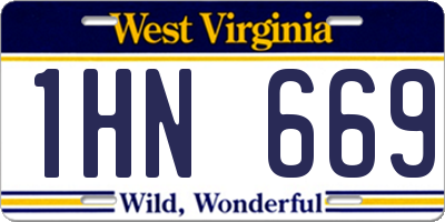 WV license plate 1HN669