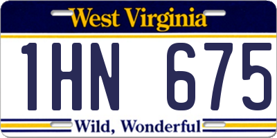 WV license plate 1HN675