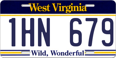 WV license plate 1HN679