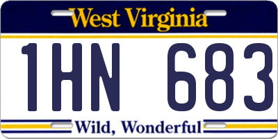 WV license plate 1HN683