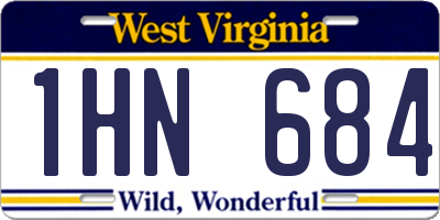 WV license plate 1HN684