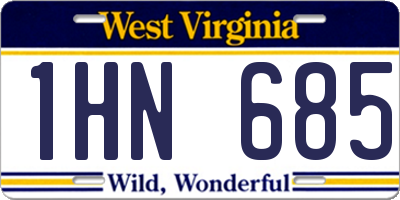 WV license plate 1HN685