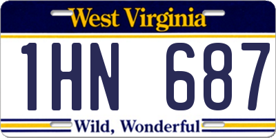 WV license plate 1HN687