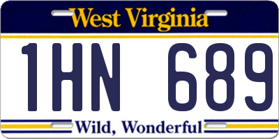 WV license plate 1HN689