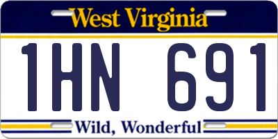 WV license plate 1HN691