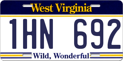WV license plate 1HN692