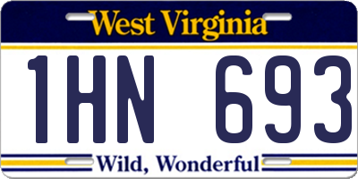WV license plate 1HN693