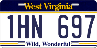 WV license plate 1HN697