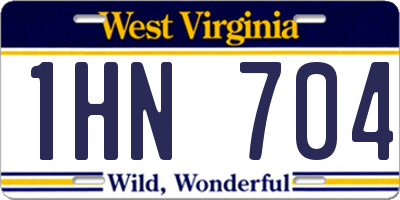 WV license plate 1HN704