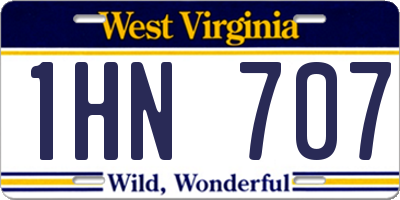WV license plate 1HN707