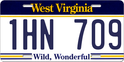 WV license plate 1HN709
