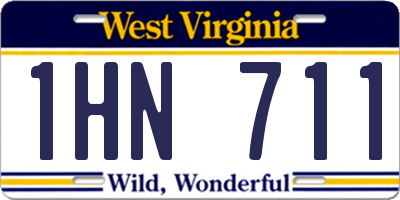 WV license plate 1HN711
