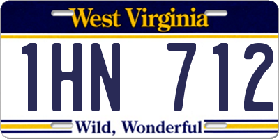 WV license plate 1HN712