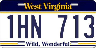 WV license plate 1HN713
