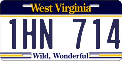 WV license plate 1HN714