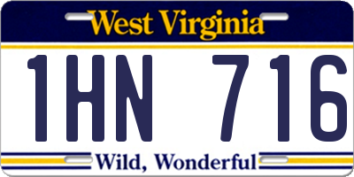 WV license plate 1HN716