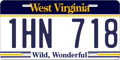 WV license plate 1HN718