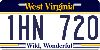 WV license plate 1HN720
