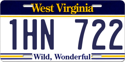 WV license plate 1HN722