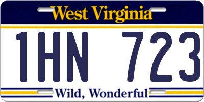WV license plate 1HN723