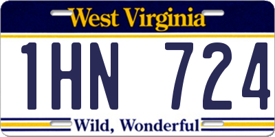 WV license plate 1HN724