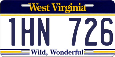WV license plate 1HN726