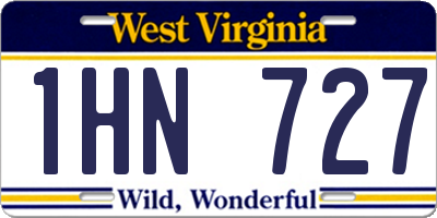 WV license plate 1HN727