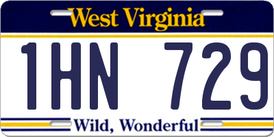 WV license plate 1HN729