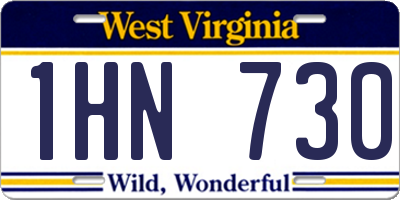 WV license plate 1HN730