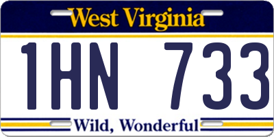 WV license plate 1HN733