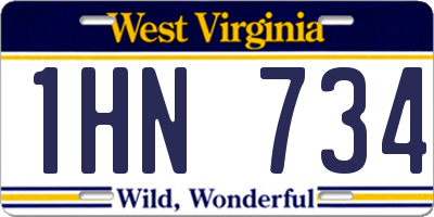 WV license plate 1HN734