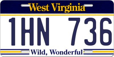 WV license plate 1HN736