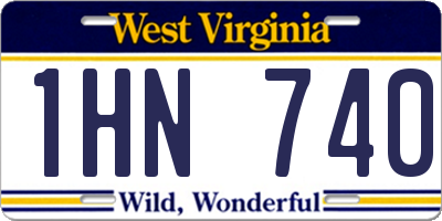 WV license plate 1HN740