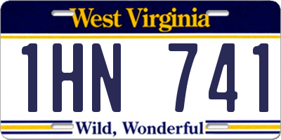 WV license plate 1HN741