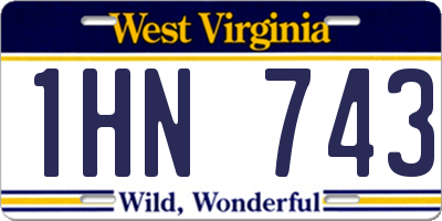WV license plate 1HN743