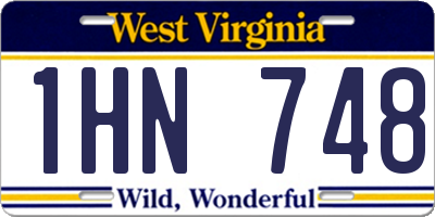 WV license plate 1HN748
