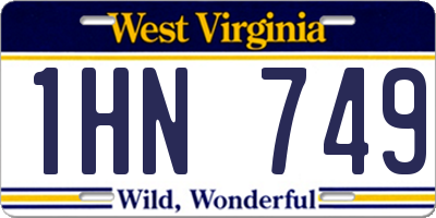 WV license plate 1HN749