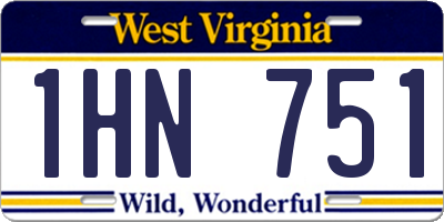 WV license plate 1HN751