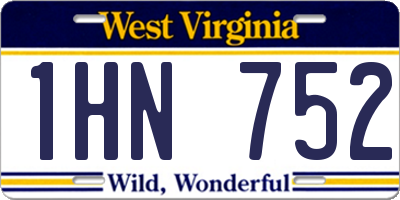 WV license plate 1HN752