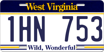 WV license plate 1HN753