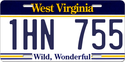 WV license plate 1HN755