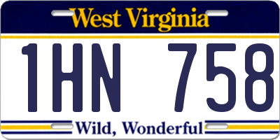 WV license plate 1HN758
