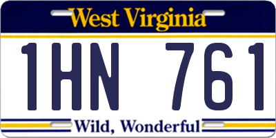 WV license plate 1HN761