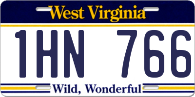 WV license plate 1HN766