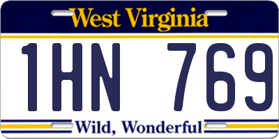 WV license plate 1HN769