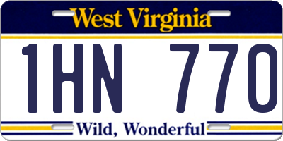 WV license plate 1HN770