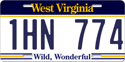WV license plate 1HN774
