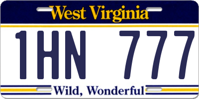 WV license plate 1HN777