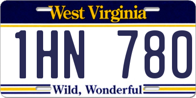 WV license plate 1HN780
